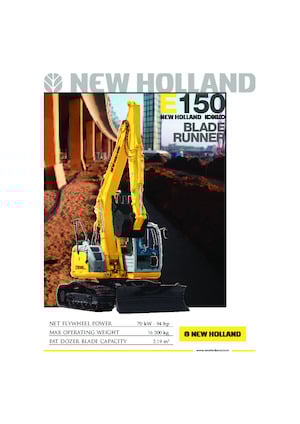 Excavatrice sur chenilles New Holland E150 Blade Runner