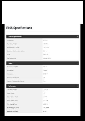 Excavatrice sur chenilles Bobcat E165
