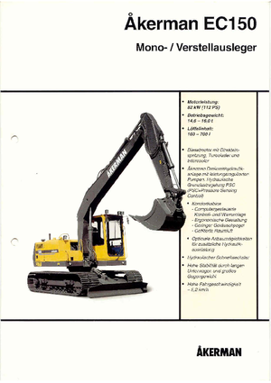 Excavatrice sur chenilles Akerman-Volvo EC 150