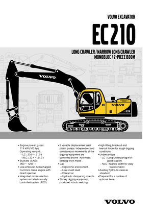 Excavatrice sur chenilles Volvo EC210LC