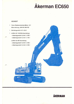 Excavatrice sur chenilles Akerman-Volvo EC 650