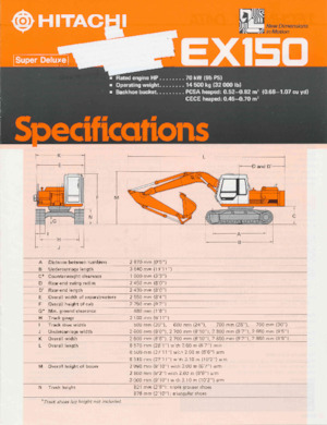 Excavatrice sur chenilles Hitachi EX150