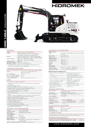 Excavatrice sur chenilles Hidromek HMK 140 LC