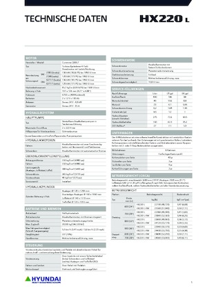 Excavatrice sur chenilles Hyundai HX220L