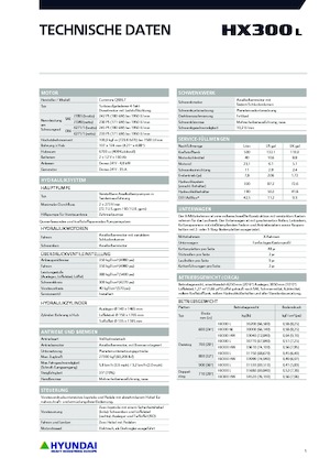 Excavatrice sur chenilles Hyundai HX300HW