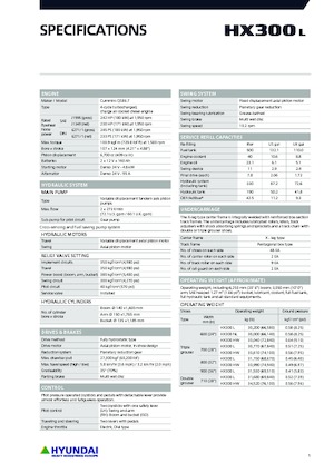 Excavatrice sur chenilles Hyundai HX300HW