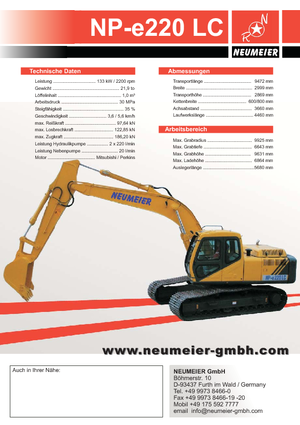 Excavatrice sur chenilles Neumeier NP-e 220 LC
