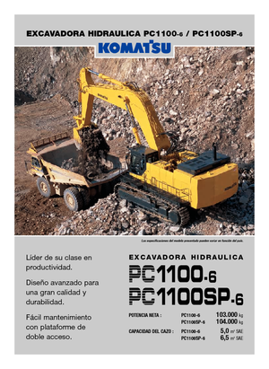 Excavatrice sur chenilles Komatsu PC1100-6