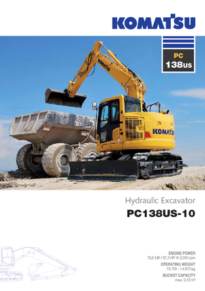 Excavatrice sur chenilles Komatsu PC138US-10