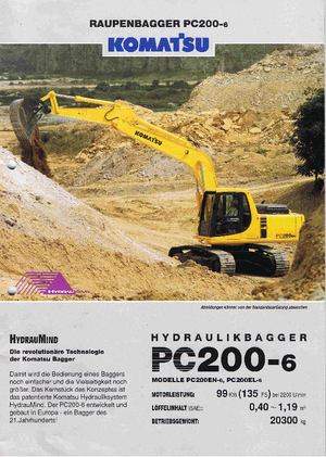 Excavatrice sur chenilles Komatsu PC200EL-6 activ