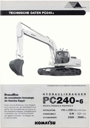 Excavatrice sur chenilles Komatsu PC240NLC-6 active Plus