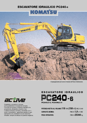 Excavatrice sur chenilles Komatsu PC240NLC-6 active Plus