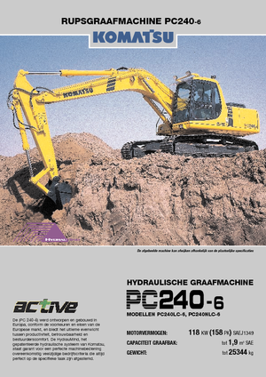 Excavatrice sur chenilles Komatsu PC240LC-6 active Plus