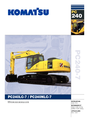 Excavatrice sur chenilles Komatsu PC240LC-7