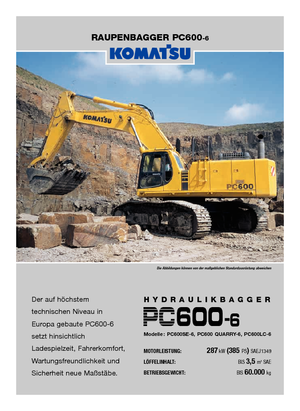 Excavatrice sur chenilles Komatsu PC600-6