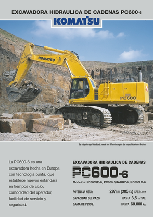 Excavatrice sur chenilles Komatsu PC600-6