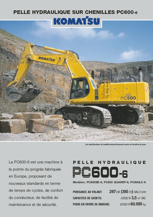 Excavatrice sur chenilles Komatsu PC600-6