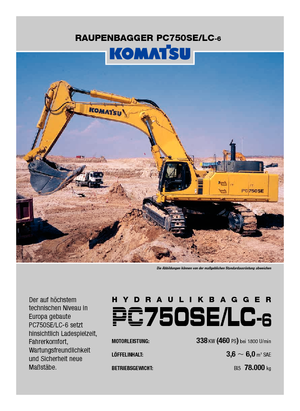 Excavatrice sur chenilles Komatsu PC750SE-6