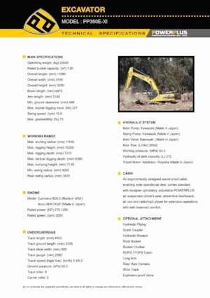 Excavatrice sur chenilles PowerPlus PP350E-XI