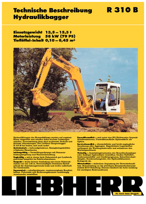 Excavatrice sur chenilles Liebherr R 310 B