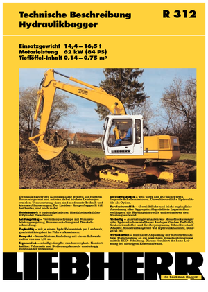 Excavatrice sur chenilles Liebherr R 312