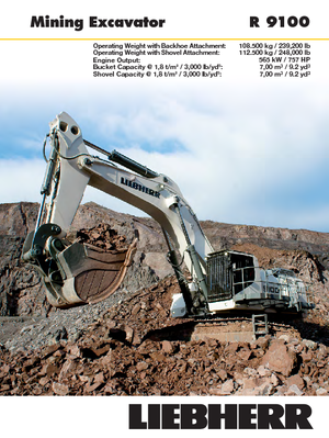 Excavatrice sur chenilles Liebherr R 9100