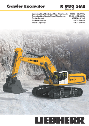 Excavatrice sur chenilles Liebherr R 980 SME