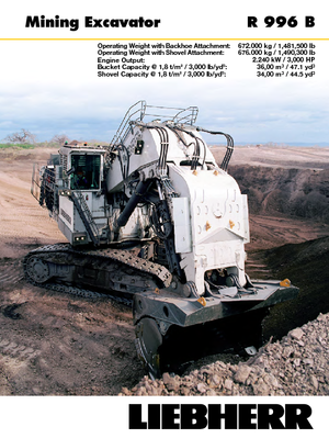 Excavatrice sur chenilles Liebherr R 996 B 