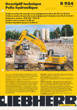 Excavatrice sur chenilles Liebherr R 954B 