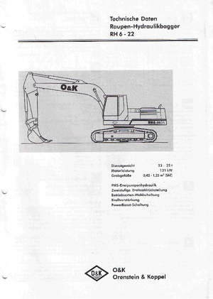 Excavatrice sur chenilles O&K RH 6-22