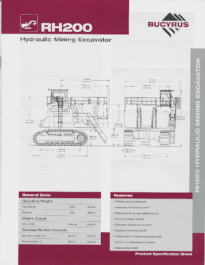 Excavatrice sur chenilles Bucyrus RH200