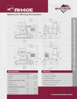 Excavatrice sur chenilles Bucyrus RH40E