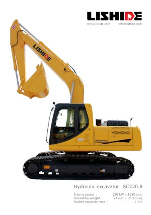 Excavatrice sur chenilles Lishide SC220.8