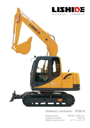 Excavatrice sur chenilles Lishide SC80.8