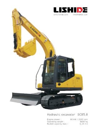 Excavatrice sur chenilles Lishide SC85.8