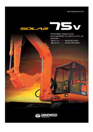 Excavatrice sur chenilles Doosan Solar 75 V