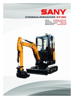 Mini Pelles Sany SY18C