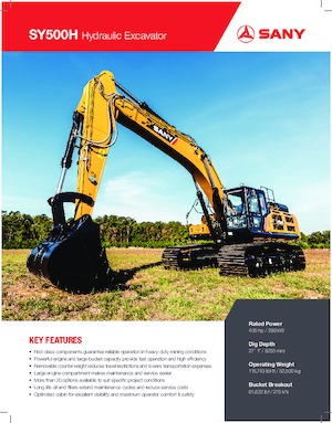 Excavatrice sur chenilles Sany SY500H