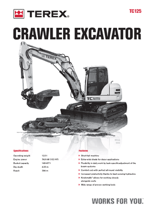 Excavatrice sur chenilles Terex TC 125