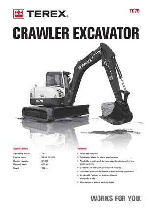 Excavatrice sur chenilles Terex TC 75