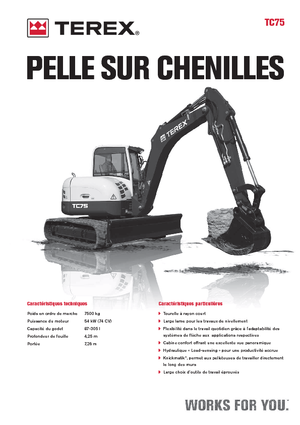 Excavatrice sur chenilles Terex TC 75
