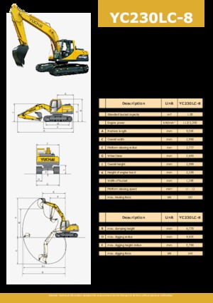 Excavatrice sur chenilles Yuchai YC230LC-8 