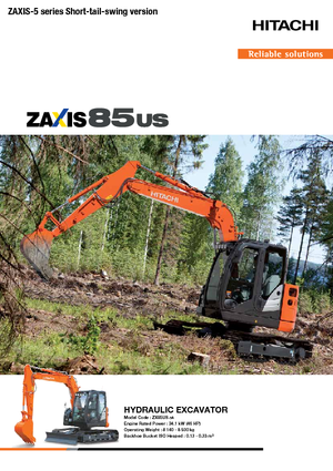 Excavatrice sur chenilles Hitachi ZX85US-5A