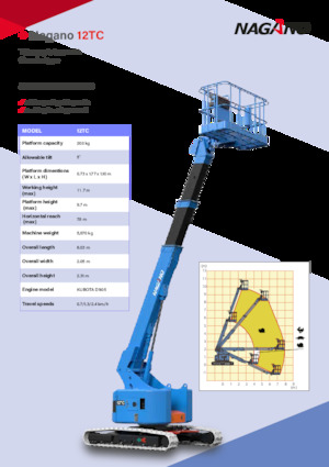 Nacelles télescopiques sur chenilles Nagano 12TC