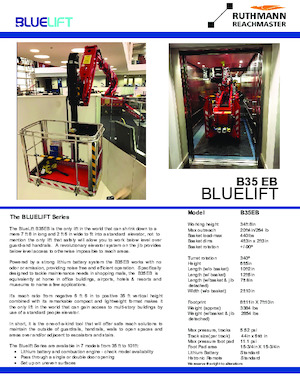 Nacelles à bras articulés sur chenilles Ruthmann BLUELIFT B35 EB