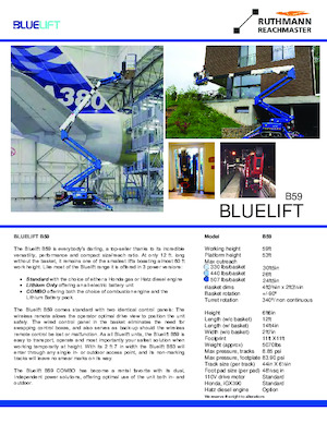 Nacelles à bras articulés sur chenilles Ruthmann BLUELIFT B59