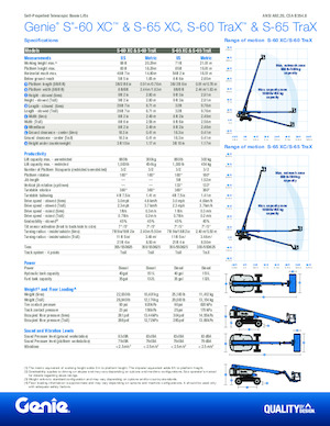 Nacelles télescopiques sur chenilles Genie S-60 TraX 