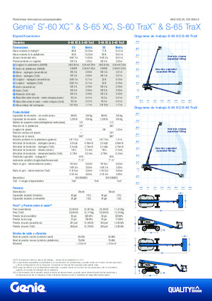 Nacelles télescopiques sur chenilles Genie S-60 TraX 