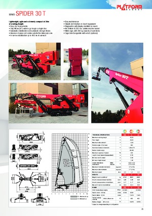 Nacelles télescopiques sur chenilles Platform Basket SPIDER 30T ED