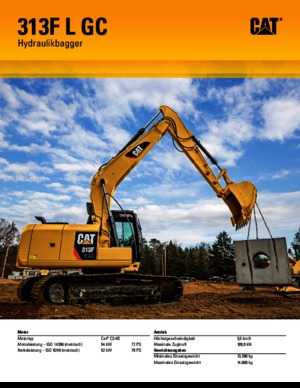 Excavatrice sur chenilles Caterpillar 313F L GC